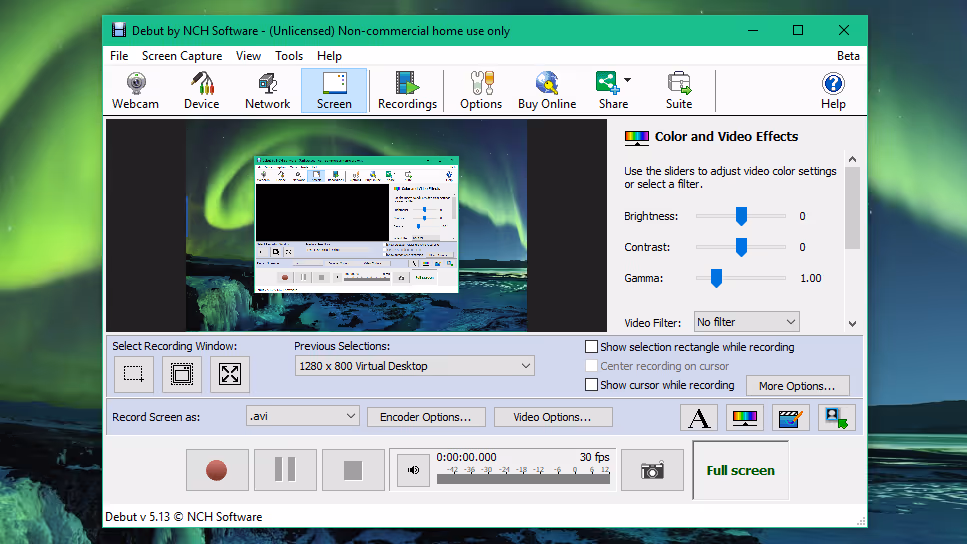 Debut video capture