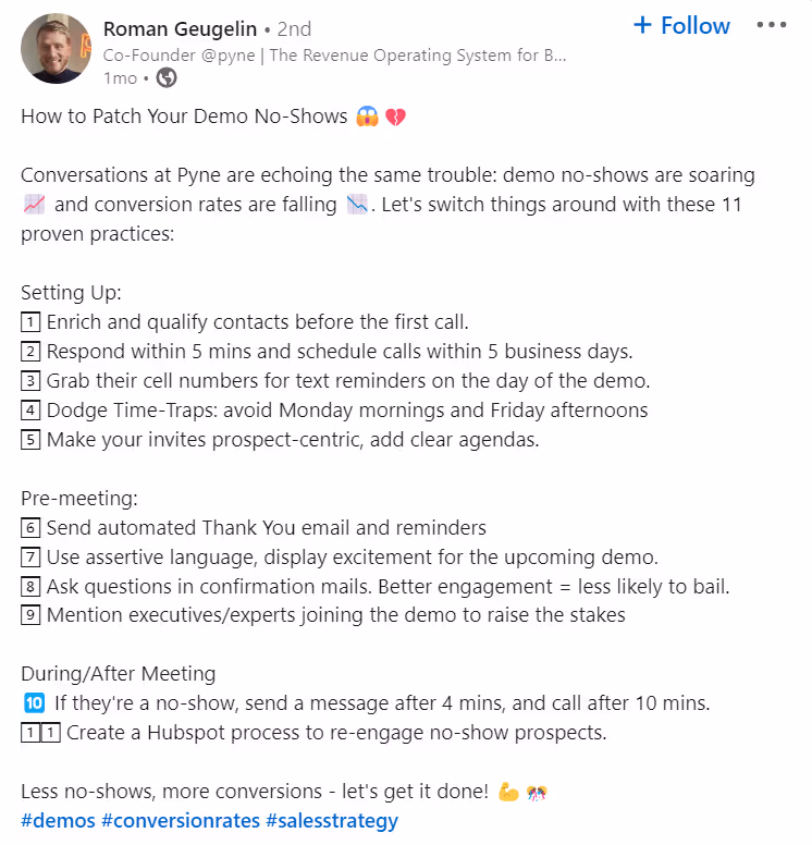 LinkedIn post