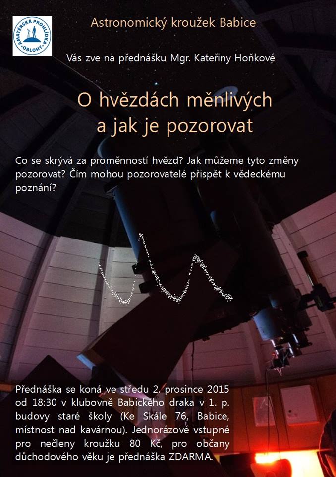 Astronomický kroužek Babice - O hvězdách měnlivých a jak je pozorovat