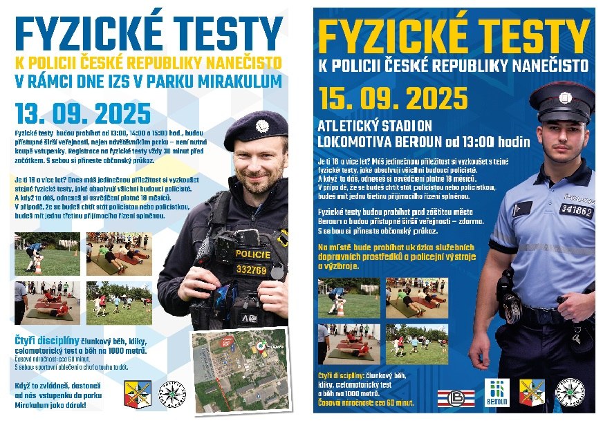 Fyzické testy nanečisto 13.9. a 15.9.