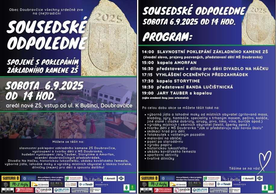6.9. od 14 hod. - Sousedské odpoledne v Doubravčicích