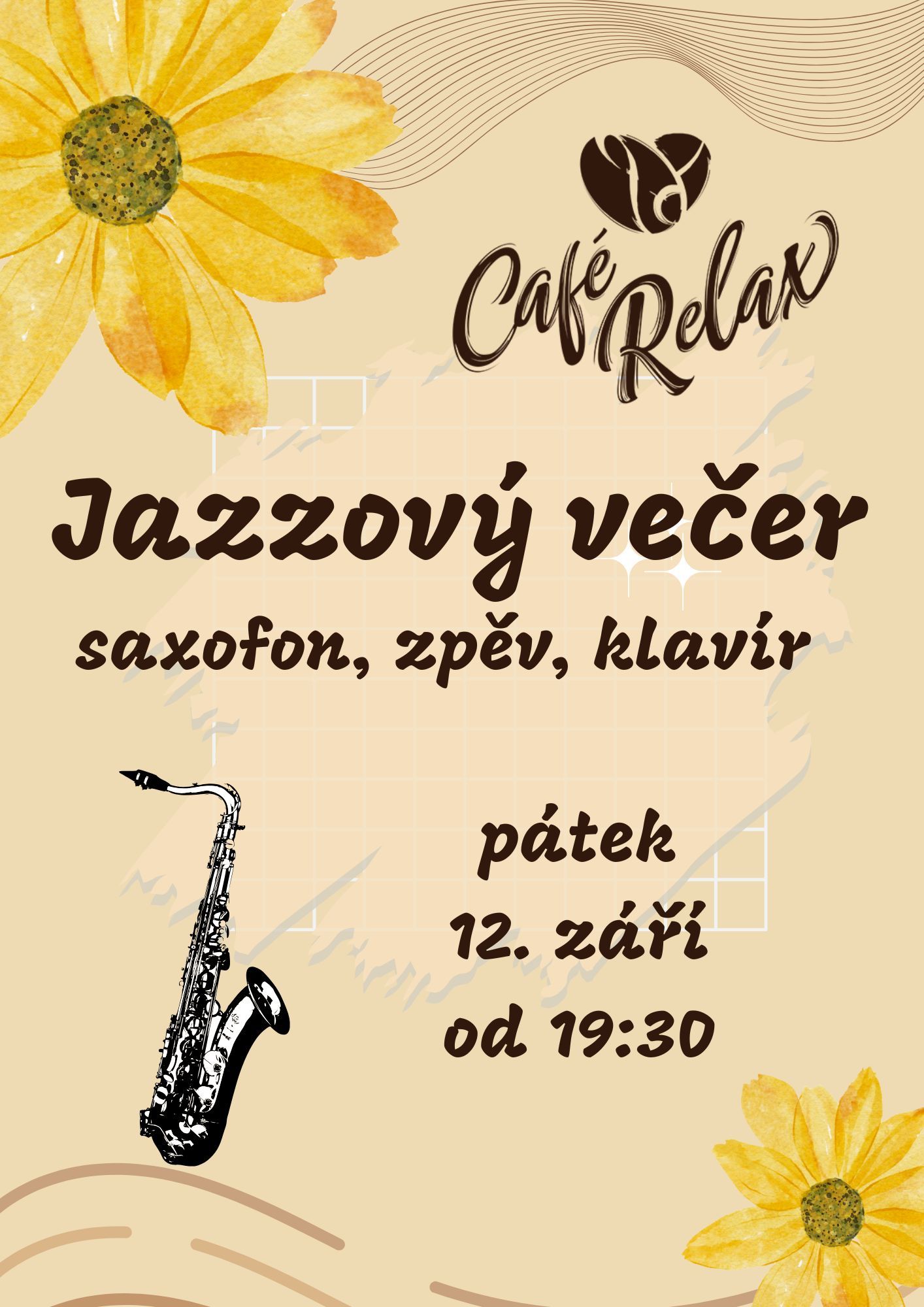 Jazzový večer v kavárně 12.9.2025