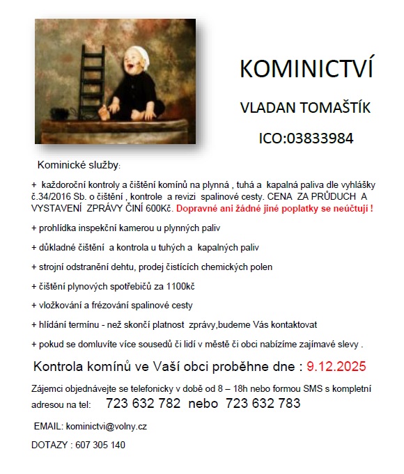 Kominické služby 9.12.2025