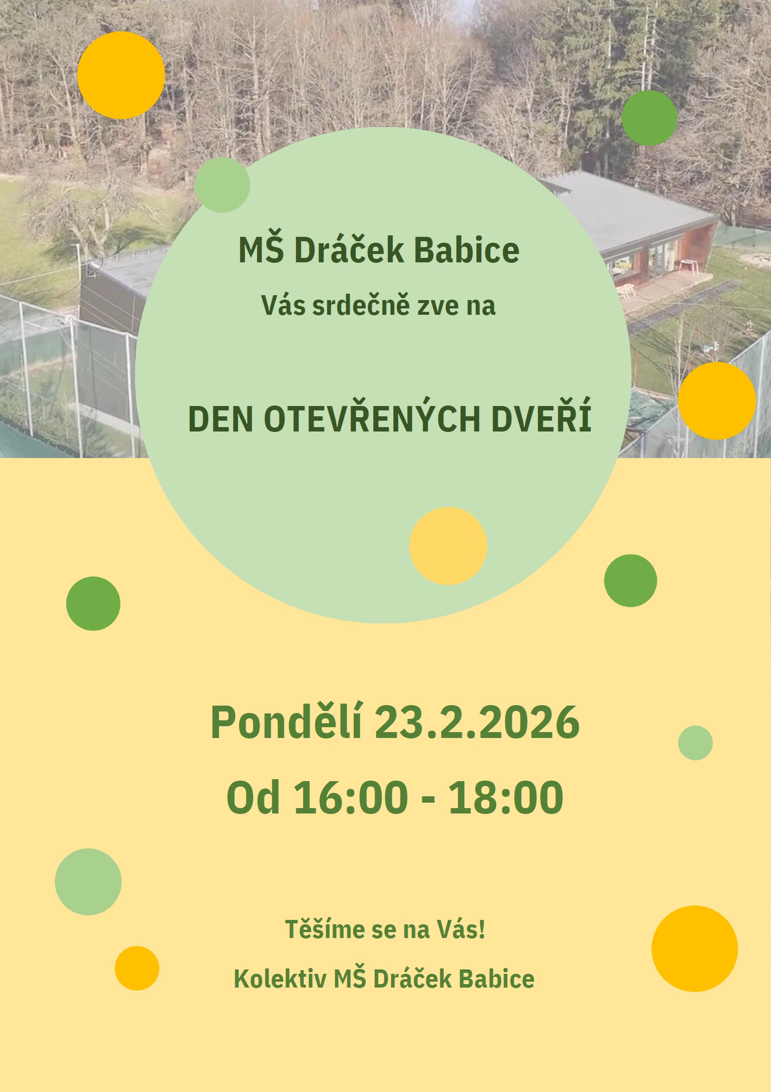 Den otevřených dveří Mateřské školy Dráček Babice