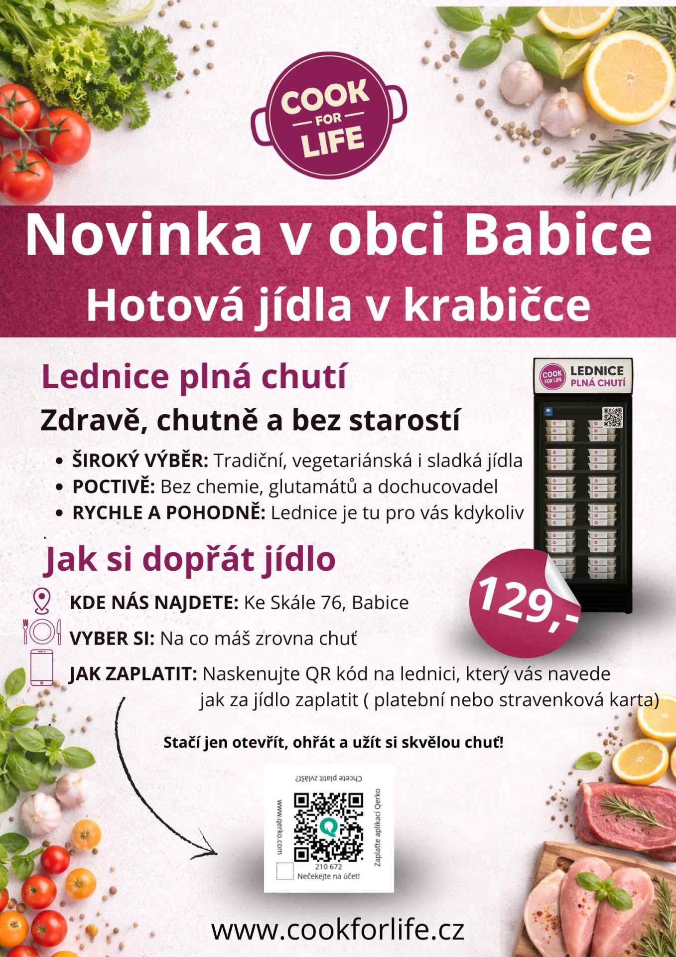 Nová služba v obci Babice - lednice s hotovými jídly