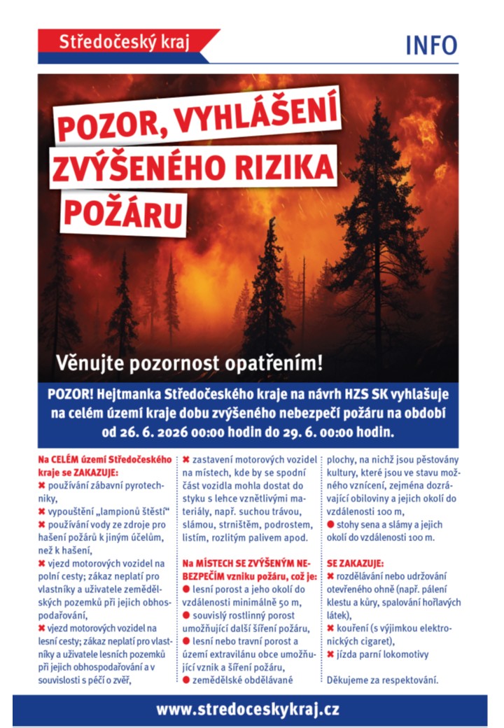 Vyhlášení zvýšeného rizika požáru