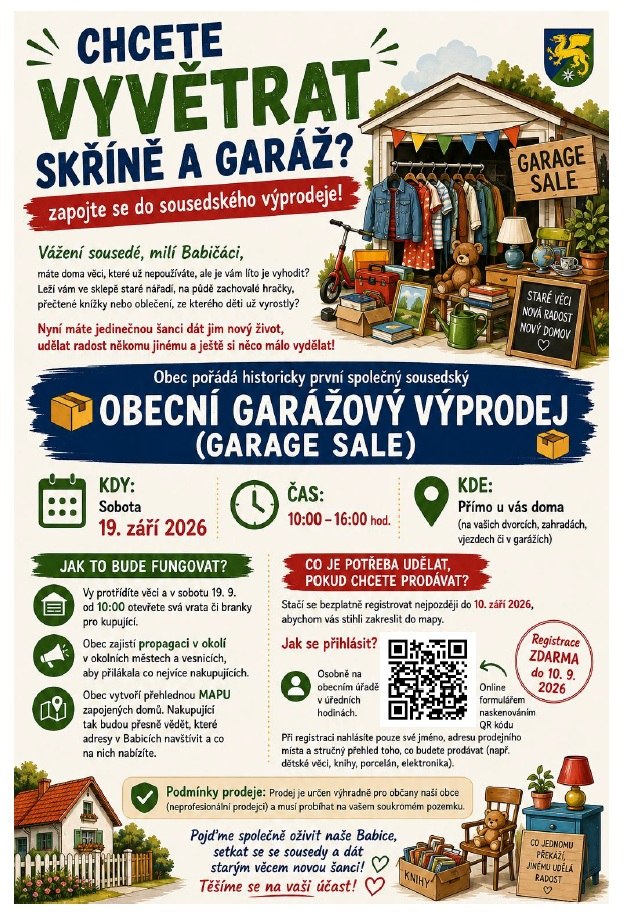 Garážový výprodej 2026