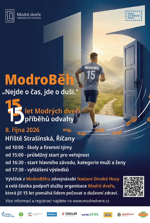 Pozvánka na benefiční běh Modroběh – 8. října 2026