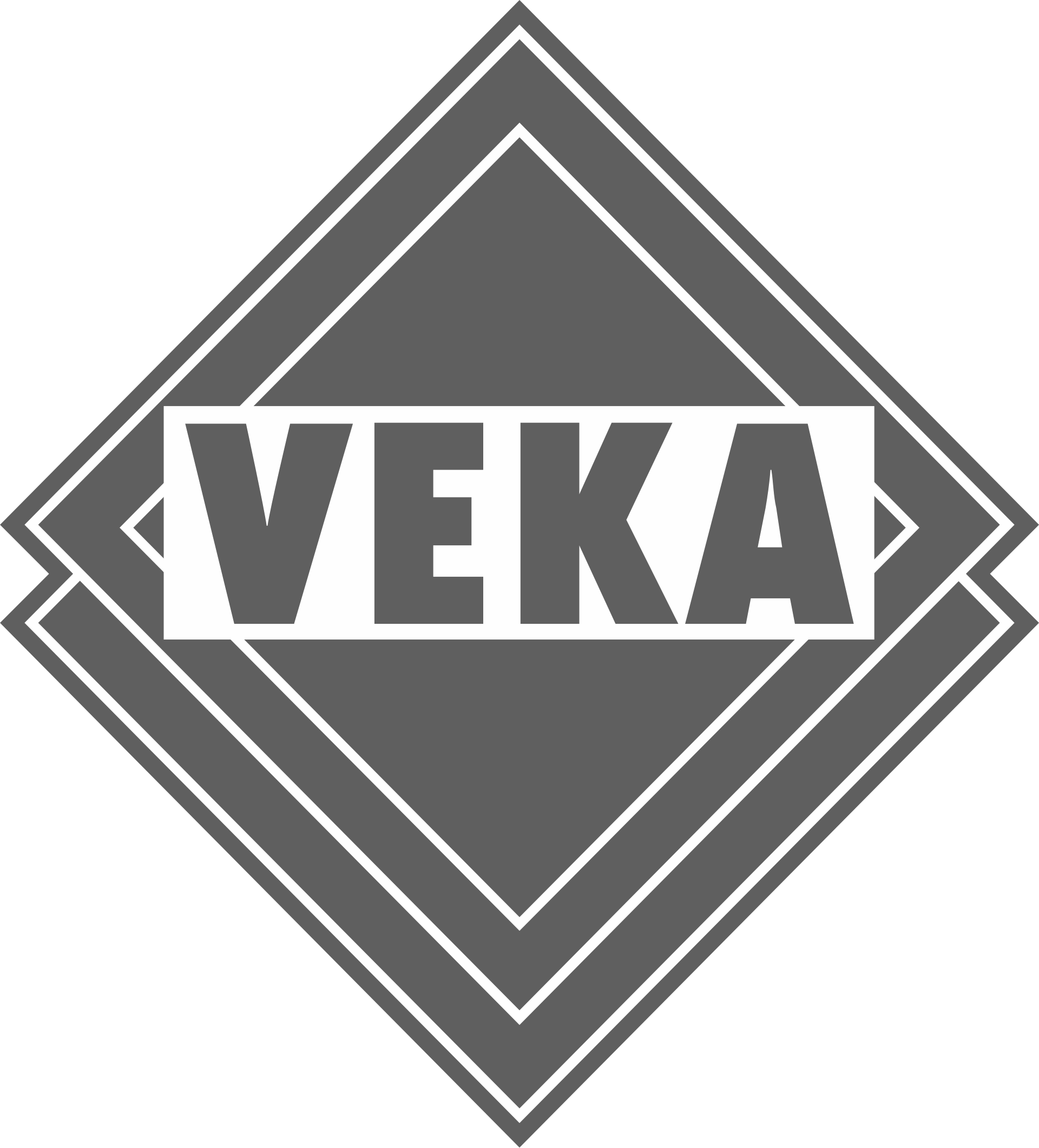 Logo van VEKA met schuine ruiten en vetgedrukte letters in het midden.