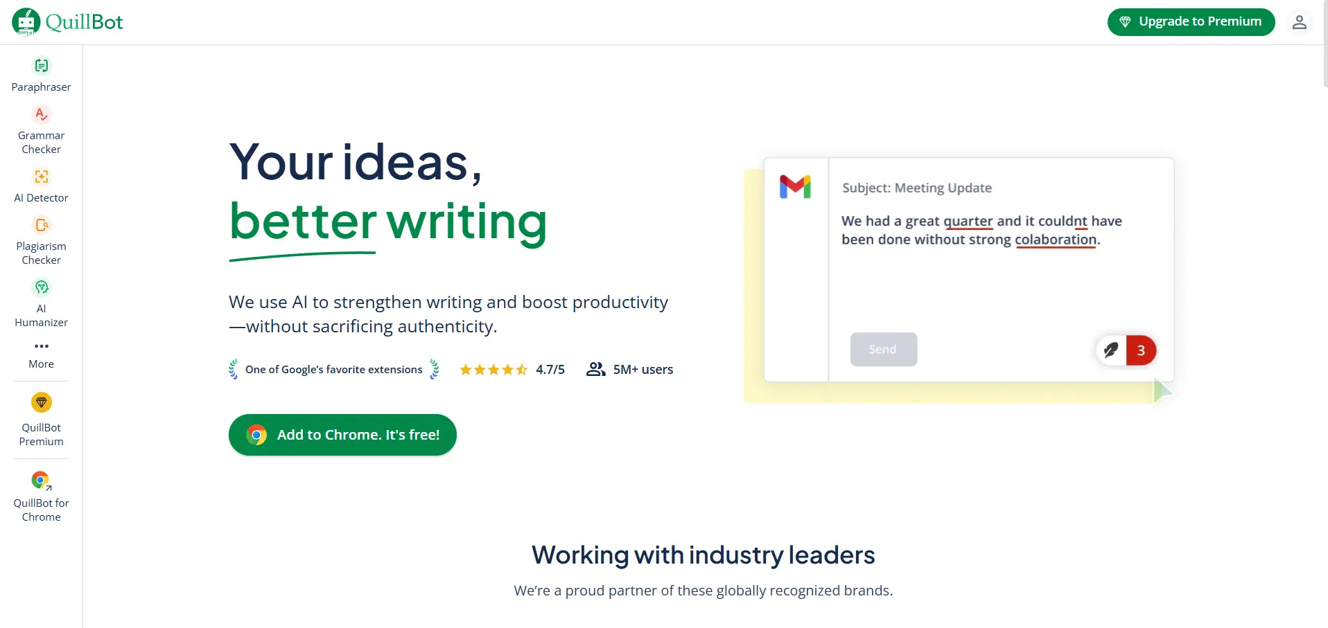 QuillBot homepage