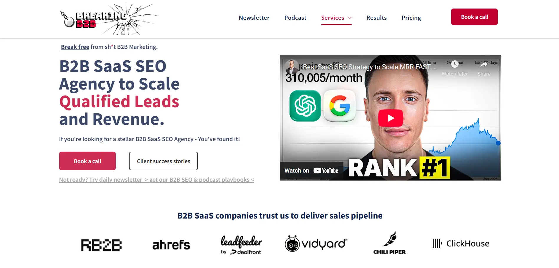 Breaking B2B homepage