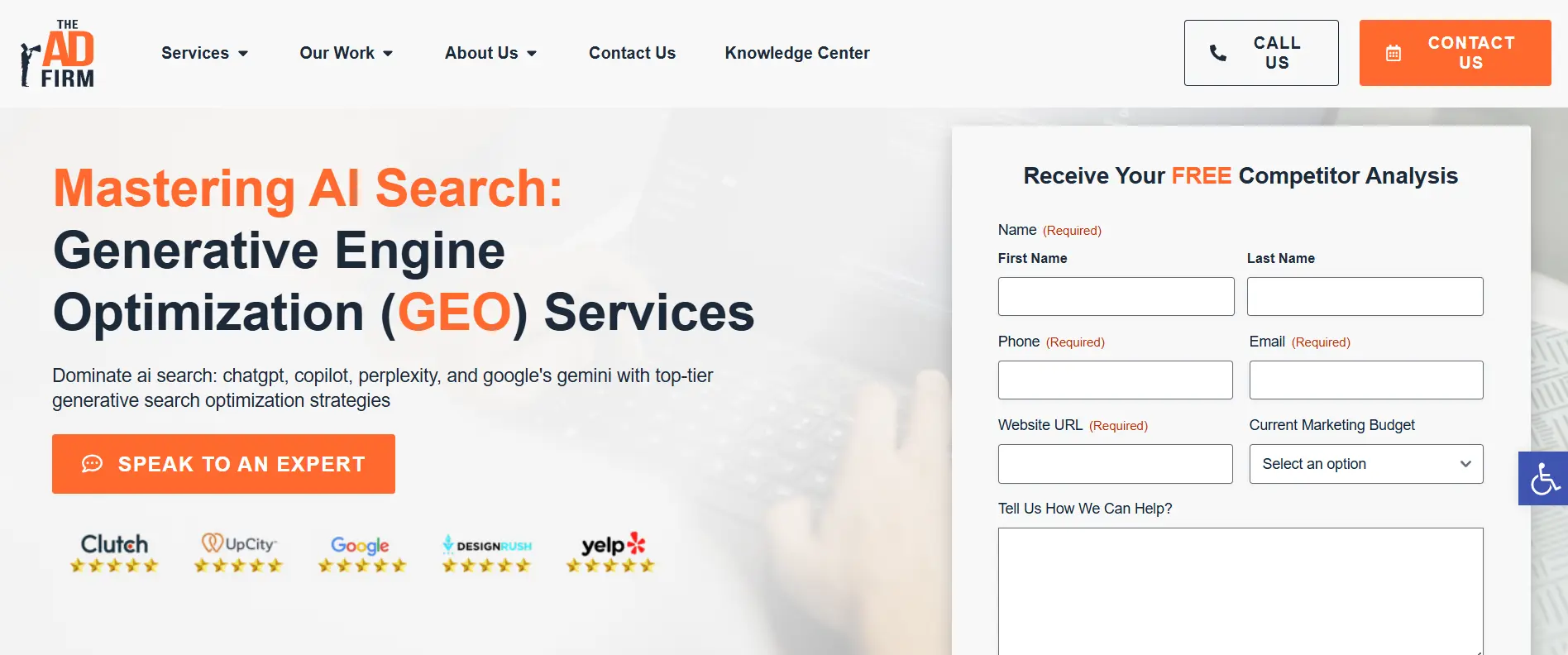 The Ad Firm homepage