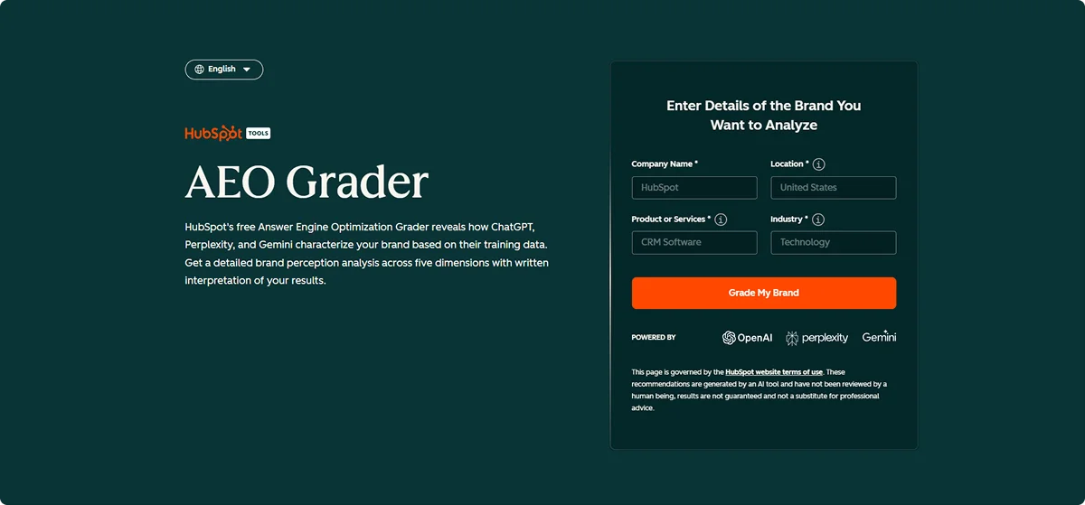 hubspot-aeo-grader-homepage