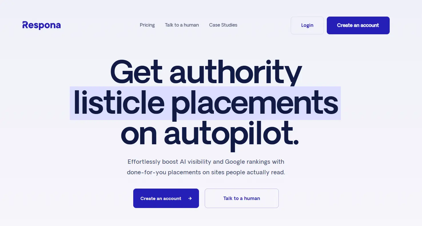 Respona homepage