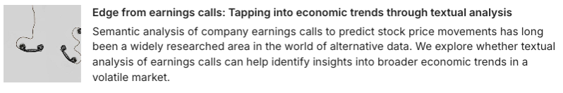 Edge from earnings calls: Tapping into economic trends through textual analyis