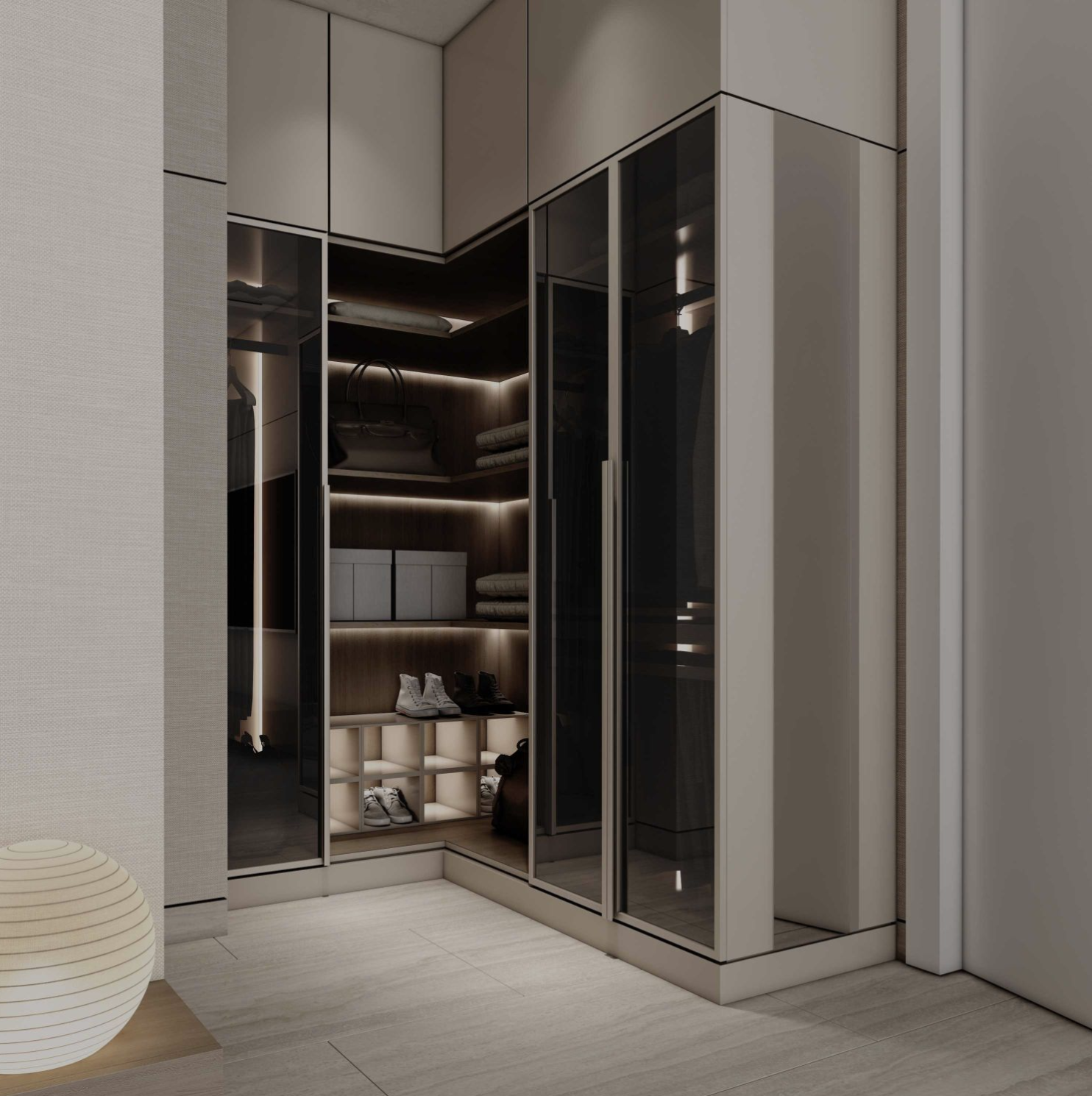 Begehbarer Kleiderschrank, Architekturvisualisierung
