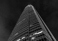 A skyscraper made of glass