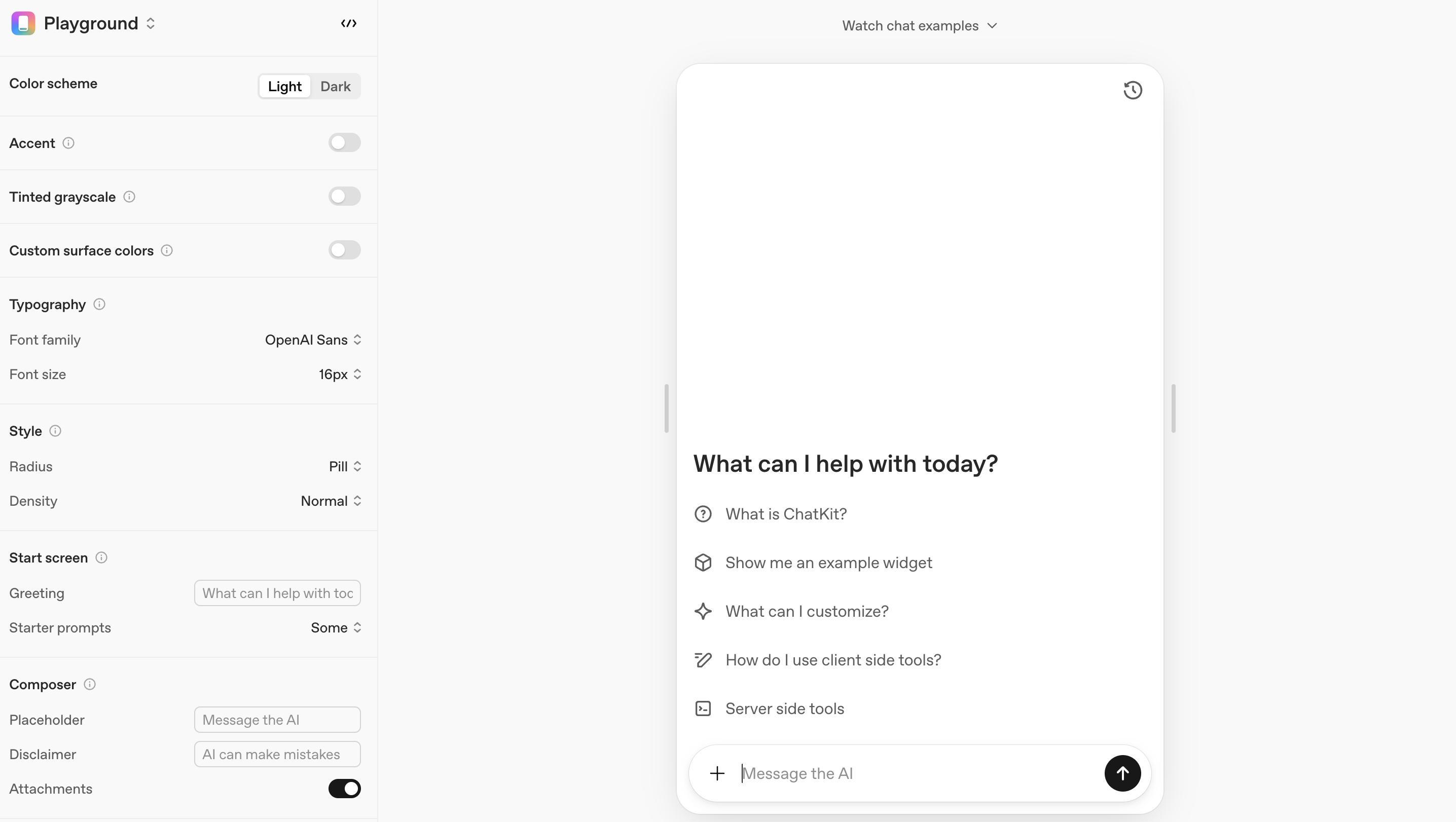 ChatKit UI in openai platform