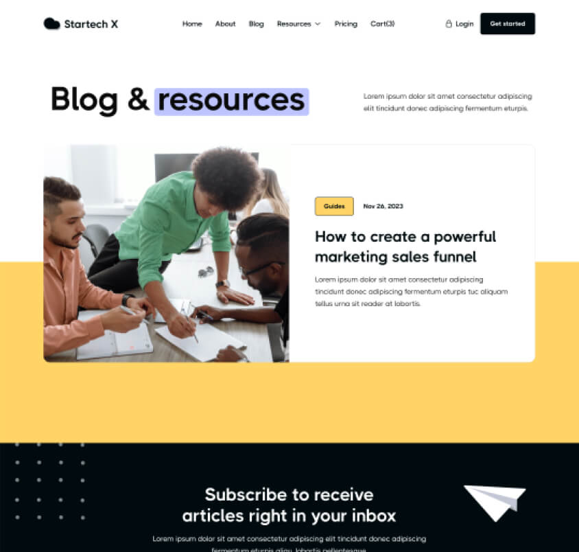 Startech X - Hero Home Page - Tech Startup Webflow Template