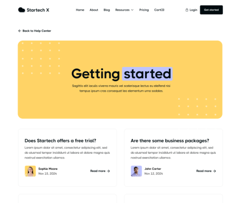 Startech X - Help Center Category Page - Home Page - Tech Startup Webflow Template