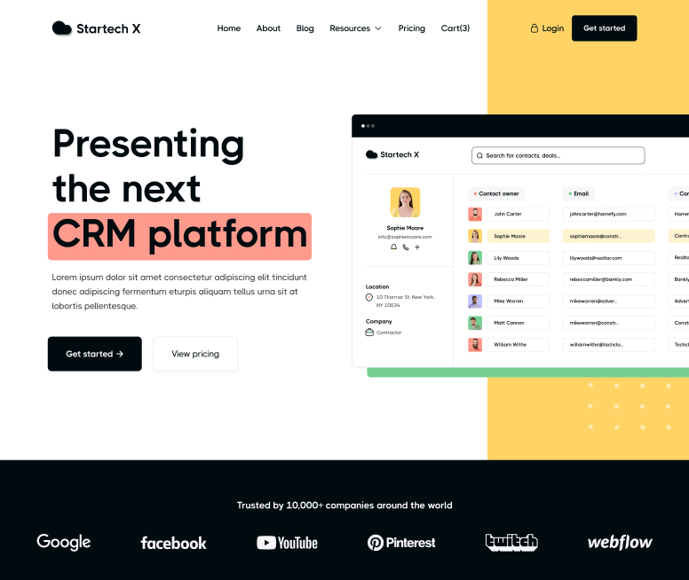 Startech X - Home V2 Page - Home Page - Tech Startup Webflow Template