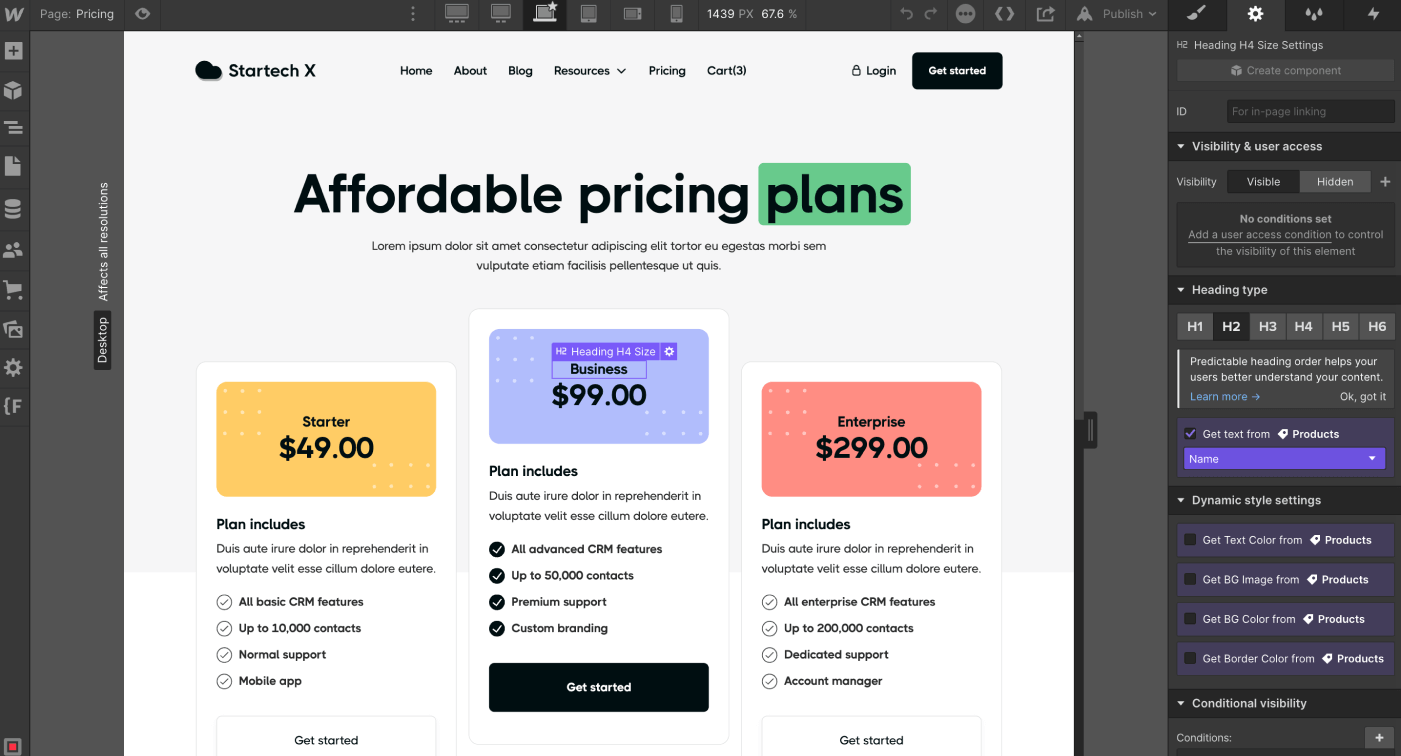 Ecommerce Content - Startech X Webflow Template