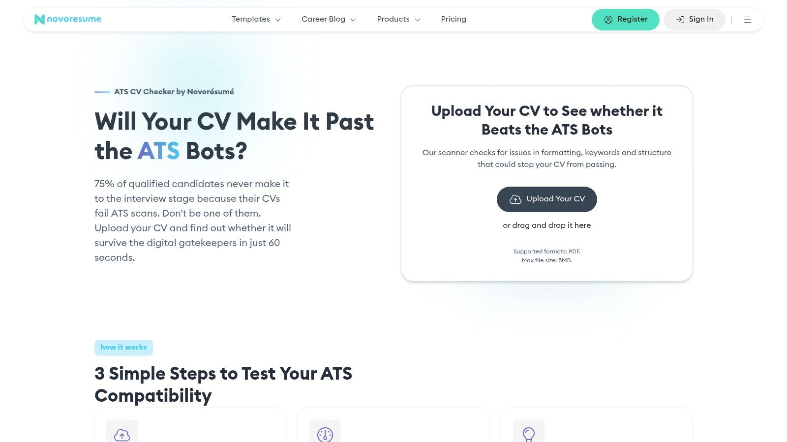 Novorésumé – Free ATS Resume/CV Checker