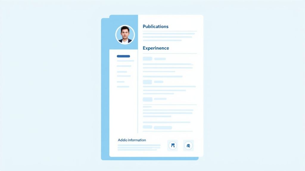 A professional desk setup with a resume on a laptop screen, emphasizing a clean and organized layout.