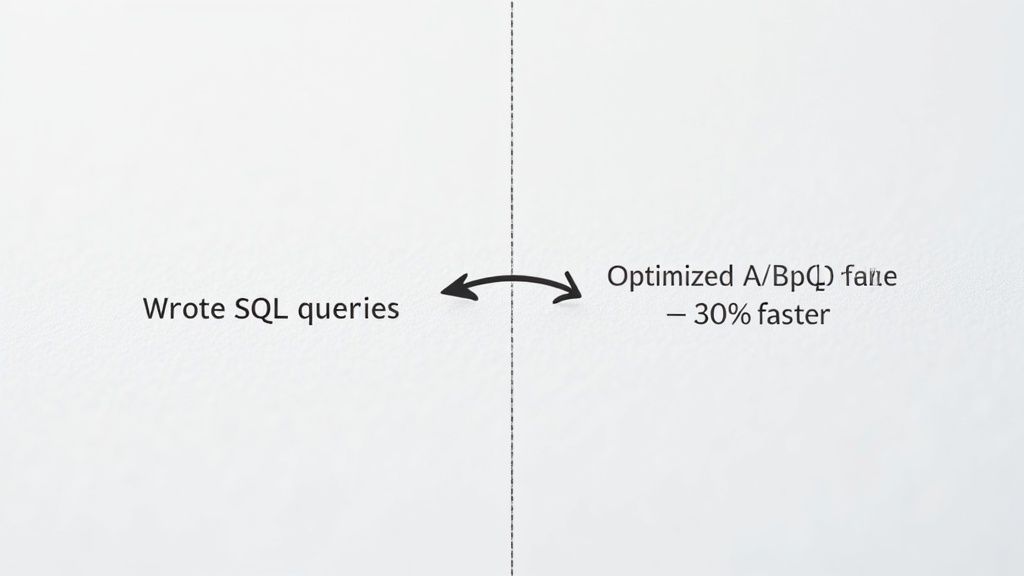 A diagram illustrates the process from writing SQL queries to optimizing them for 30% faster performance.