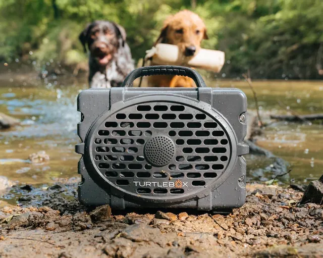 Turtlebox speaker outdoors