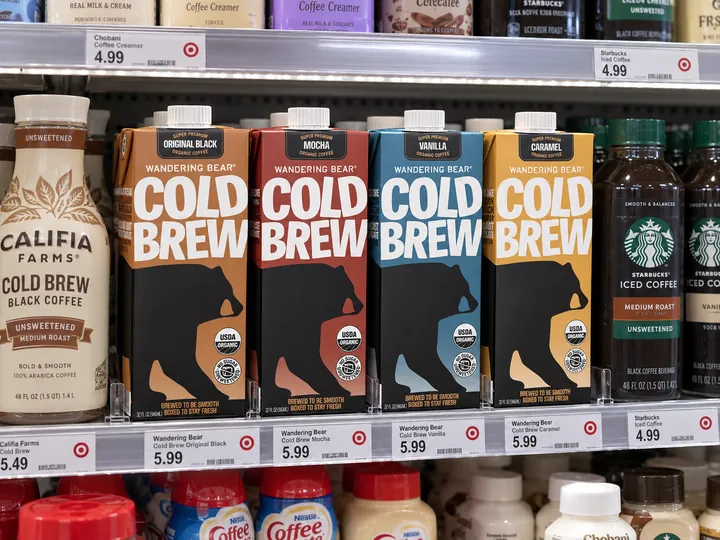 Wandering Bear cold brew on a Target shelf