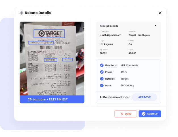 Brij AI Rebate Receipt Verification