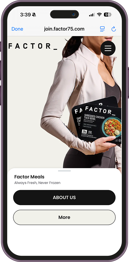 iphone with Factor_'s custom domain
