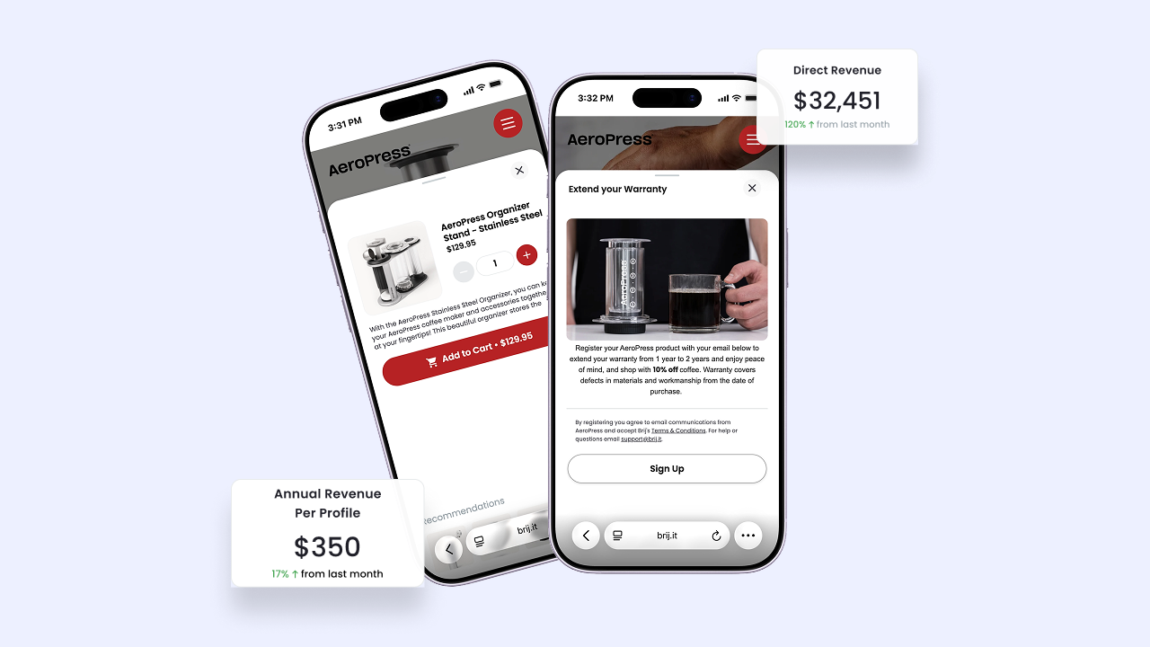 Drive LTV in Brij experiences with direct Shopify checkout. 
