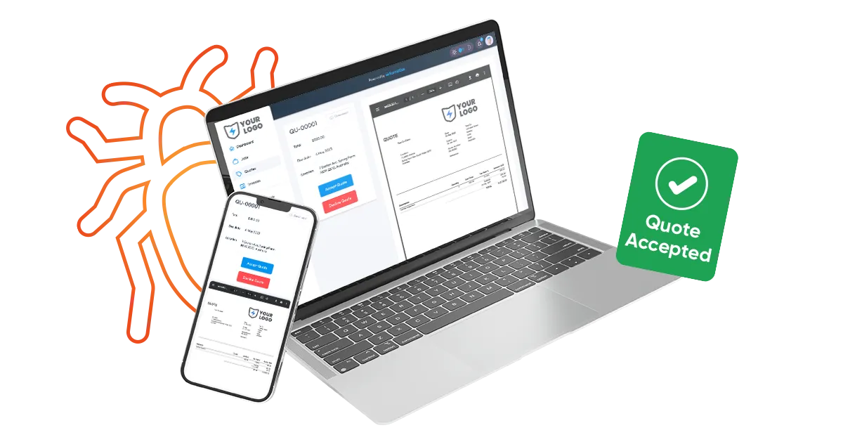 A mobile and laptop design using the QuoteAccept feature.