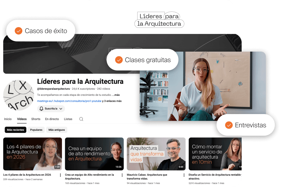 Book cover for Caterina de la Portilla's Cómo vivir de la arquitectura with a pen illustration and text describing themes of architecture practice and business.