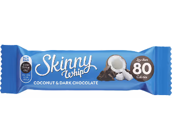 A blue wrapper with white text and blue textDescription automatically generated