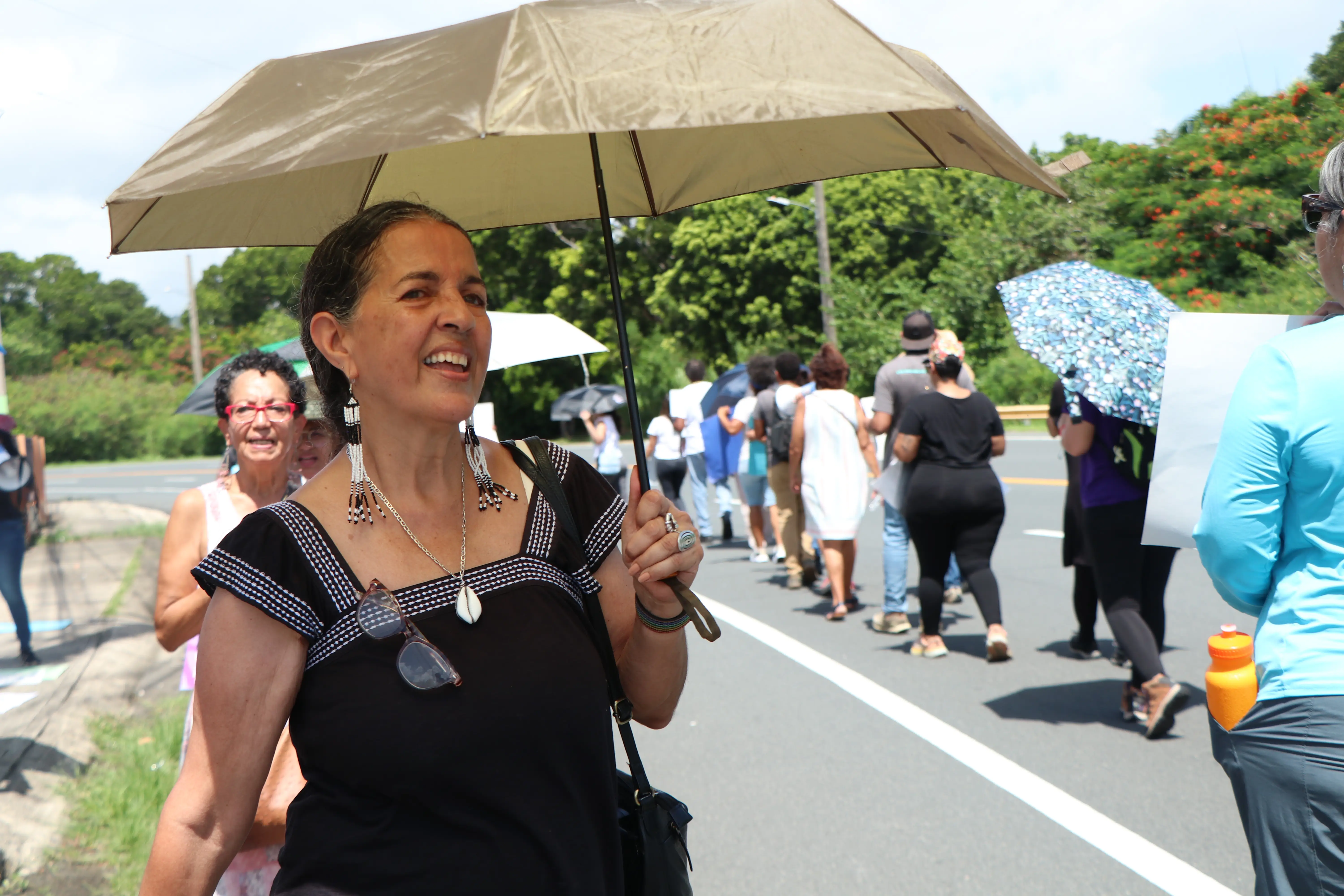 María Reinat de Colectivo Ilé en manifestación en solidaridad con Katherine durante su citación a una Regla 6 (2023, foto de Revista étnica).