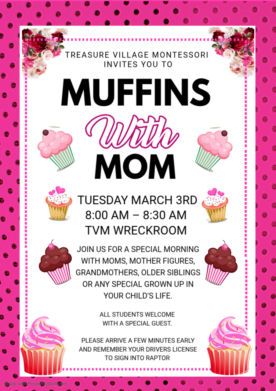 Join us for a sweet start to the day with muffins and a little quality time with your Seadragon. This is a wonderful opportunity to connect with your child, visit their classroom, and enjoy a warm and welcoming morning together.