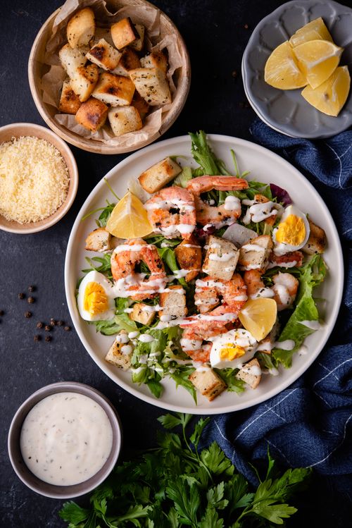 Skyr-Caesar Salad with Shrimp
