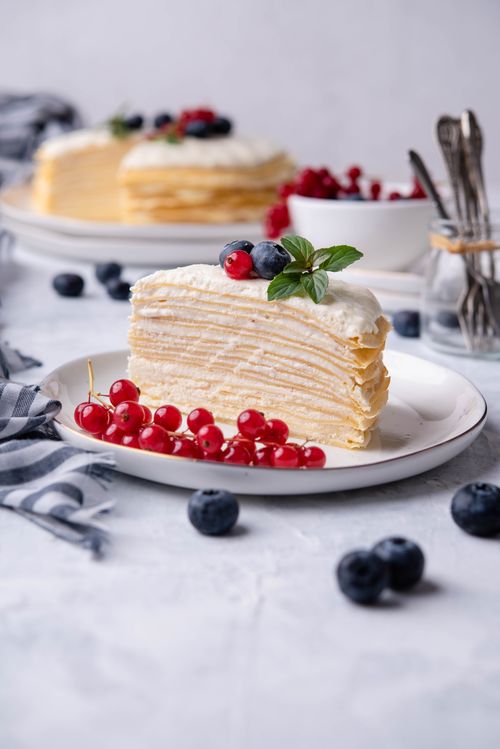 Skyr Stuffed Crepe Cake