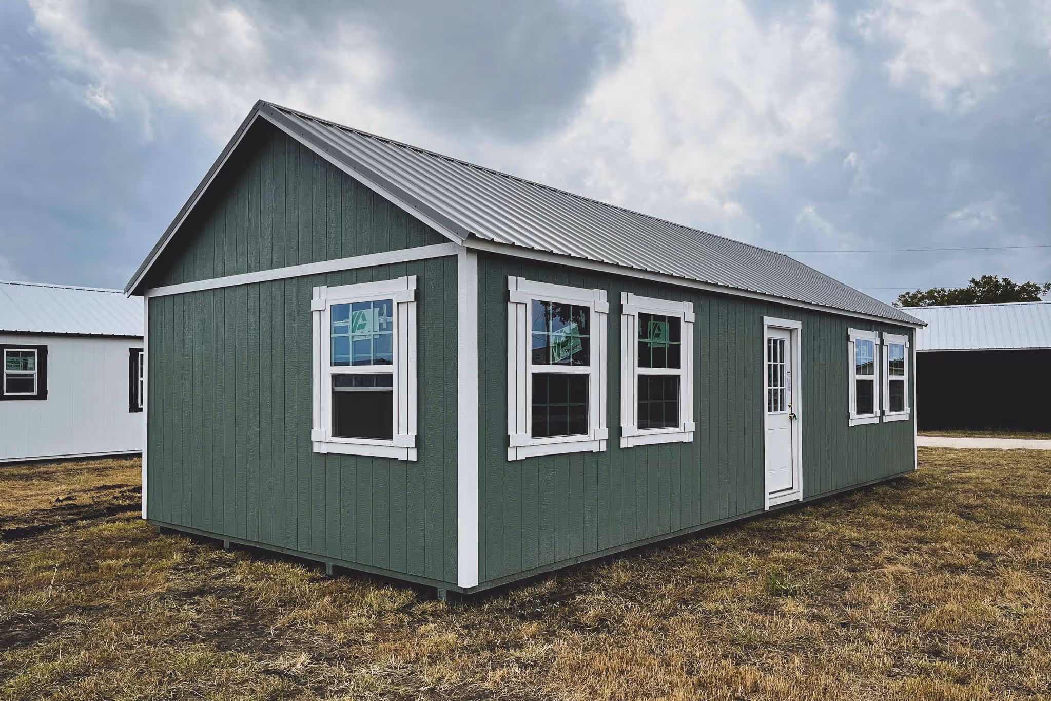 Simple and basic cabin shell with custom door and window placement.