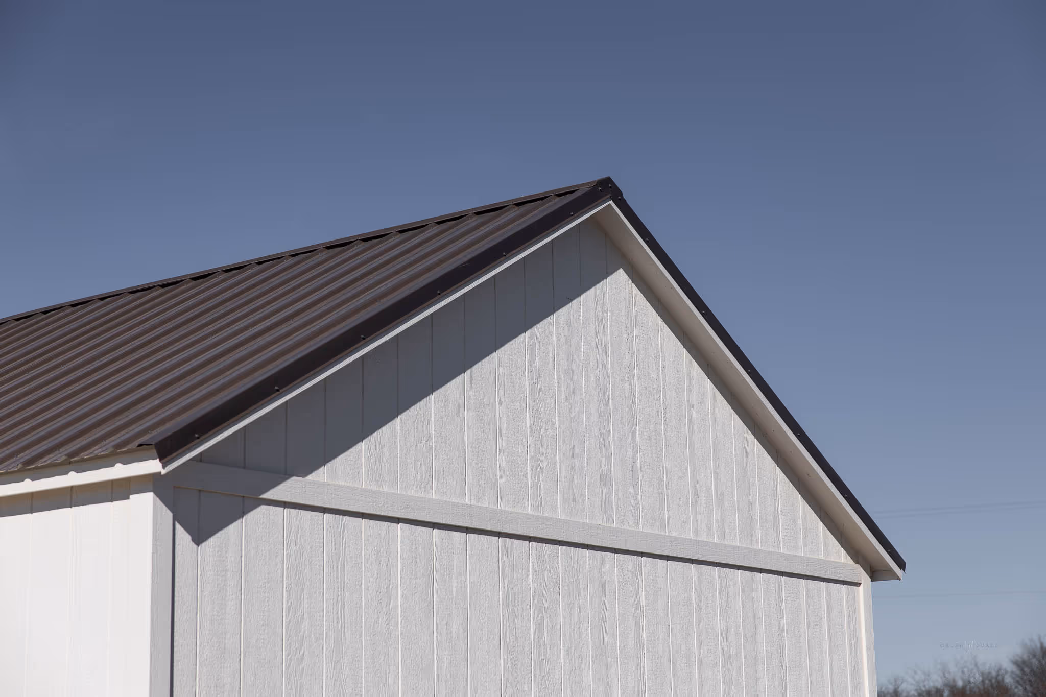 picture of a cabin shell showing the roof pitch
