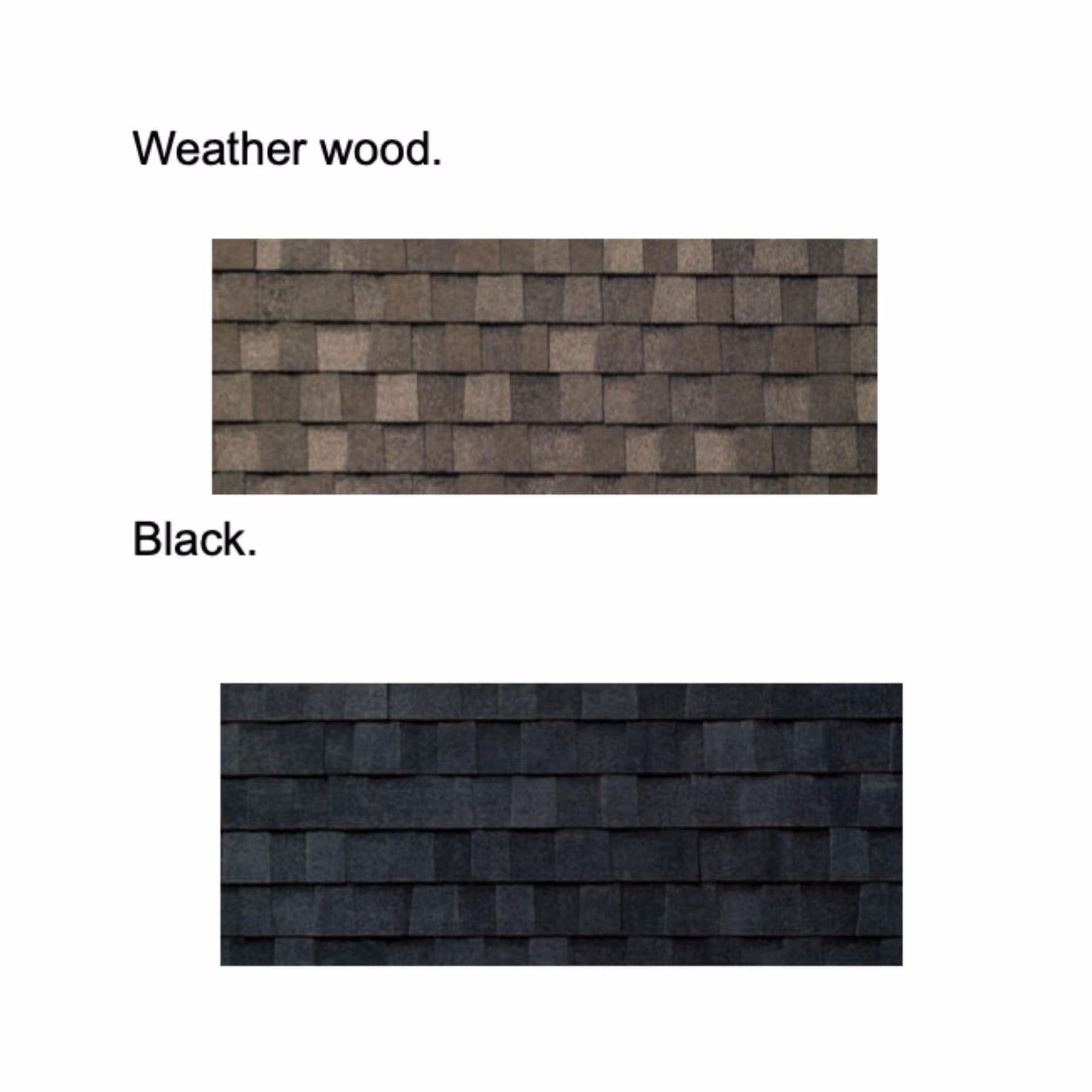 Shingle color chart for sheds and cabins
