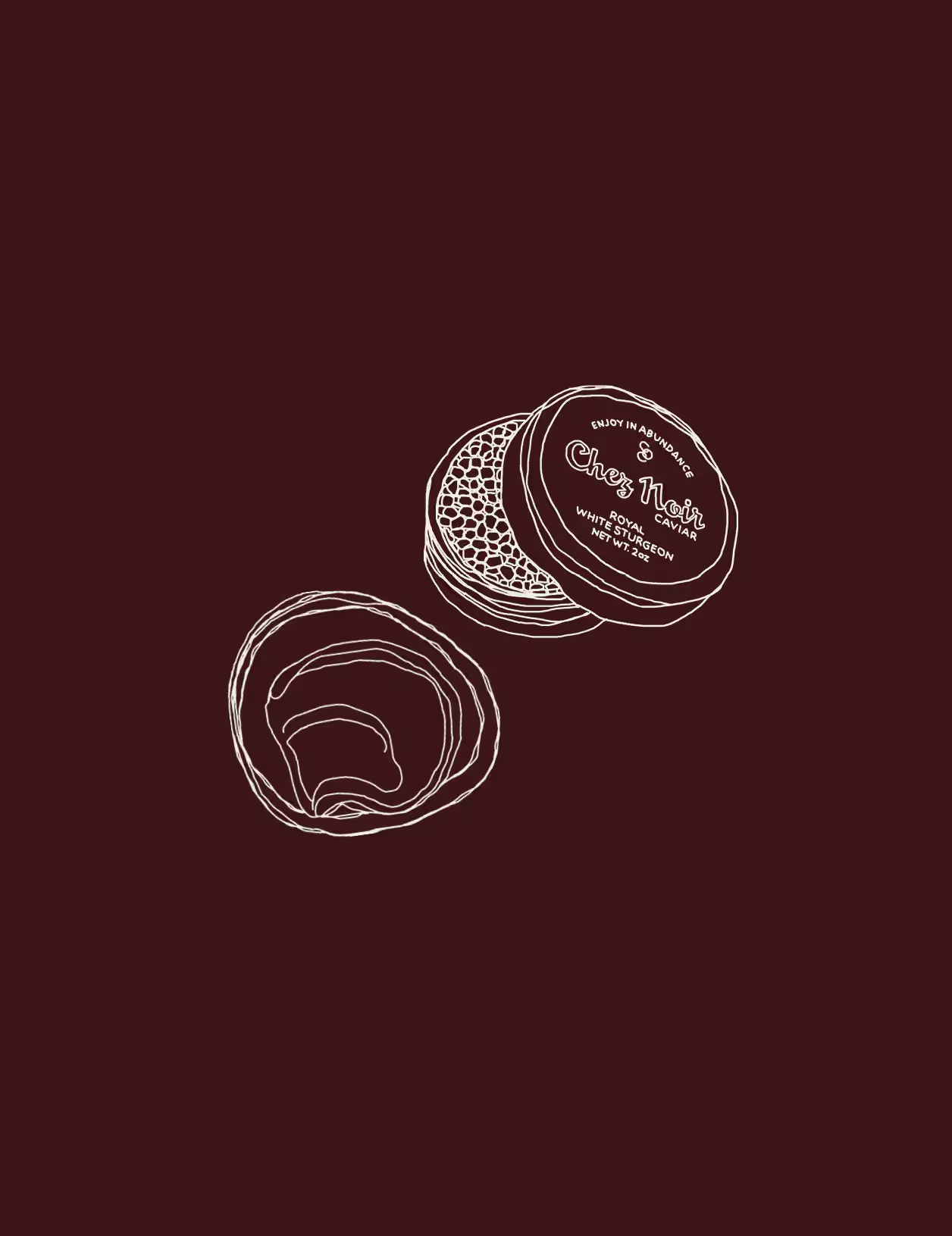 Chez Noir Caviar and Sheashell Caviar Dish