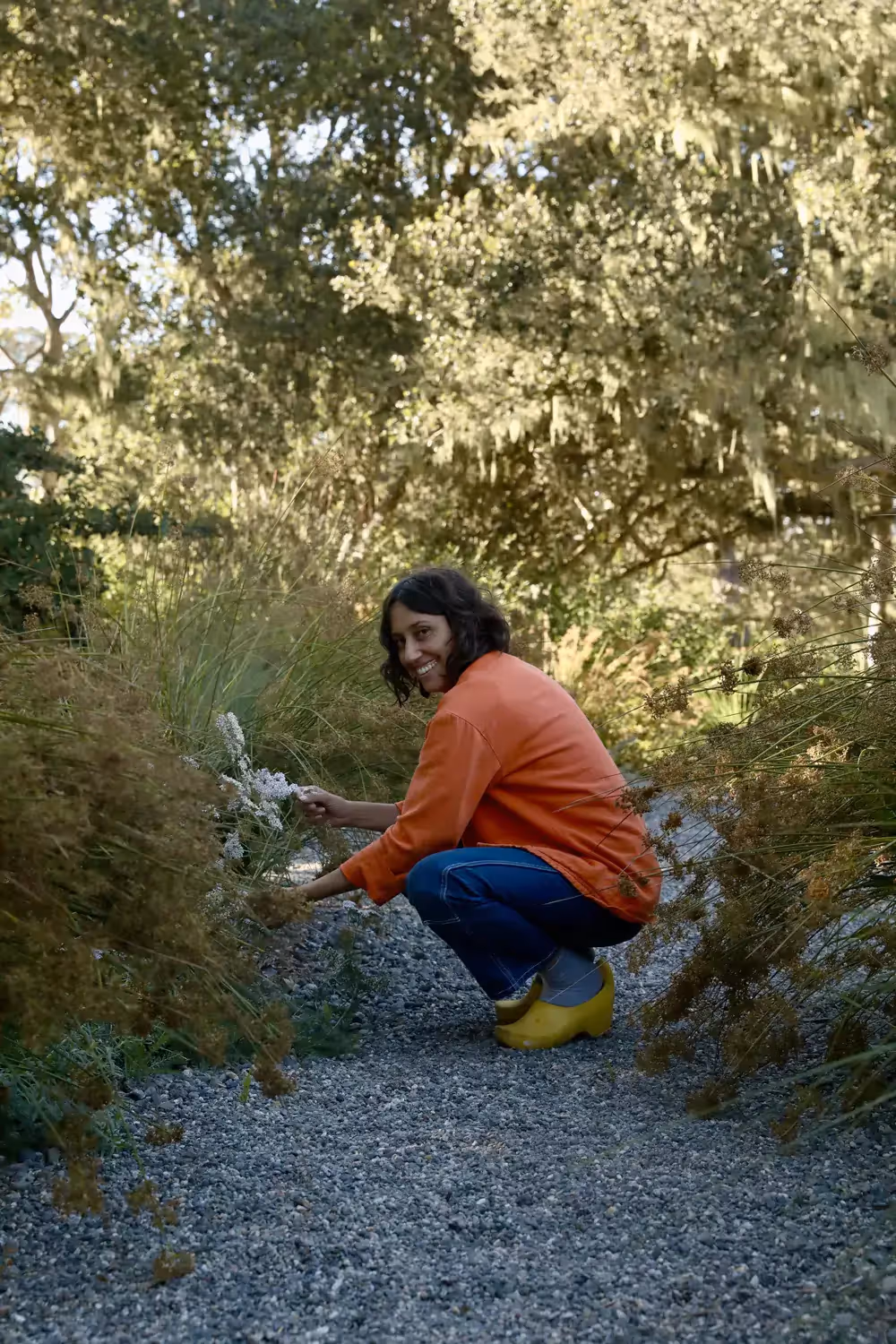 Maria Schoettler gardening.