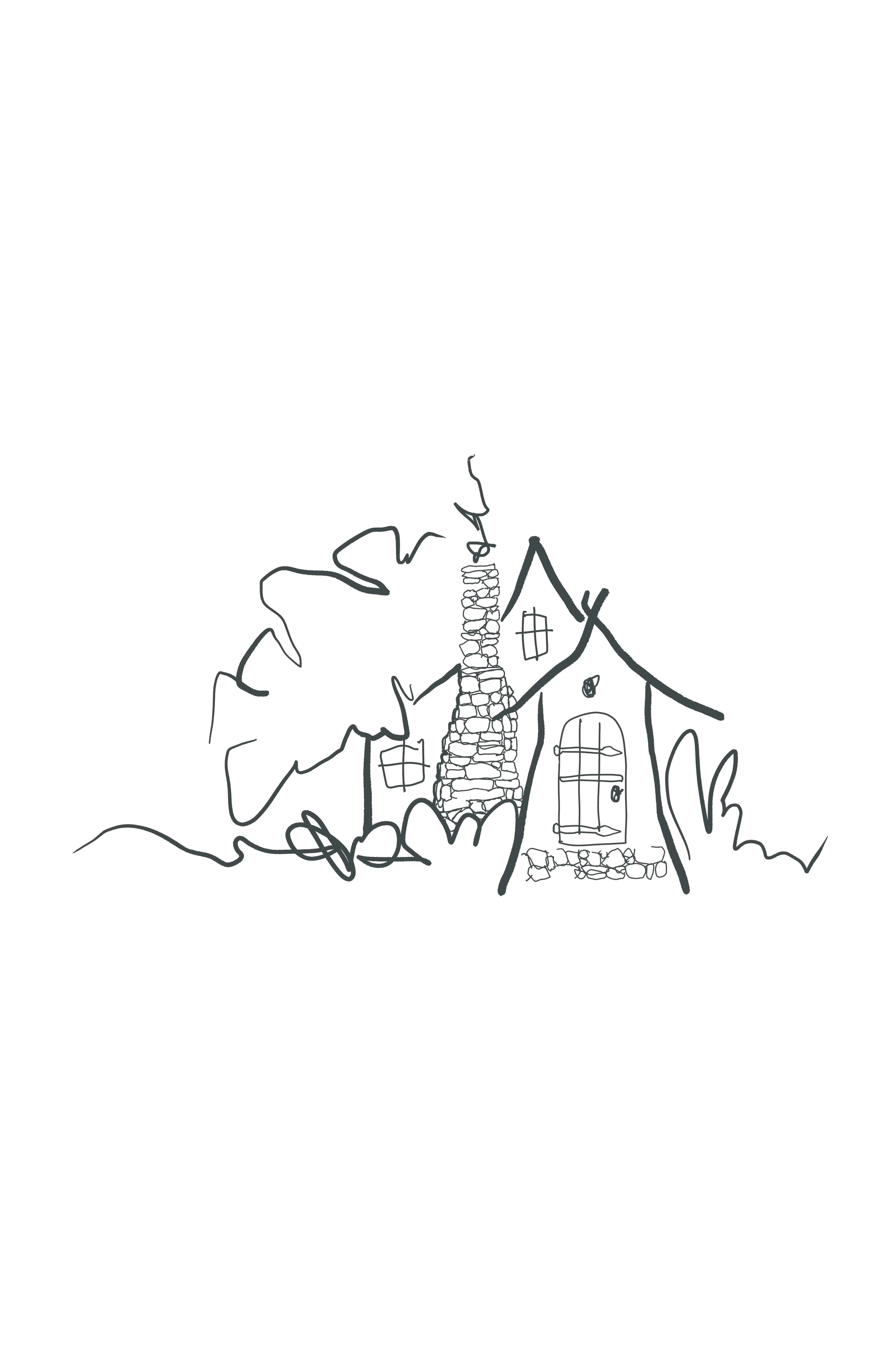 Illustration of storybook homes in Carmel-by-the-Sea