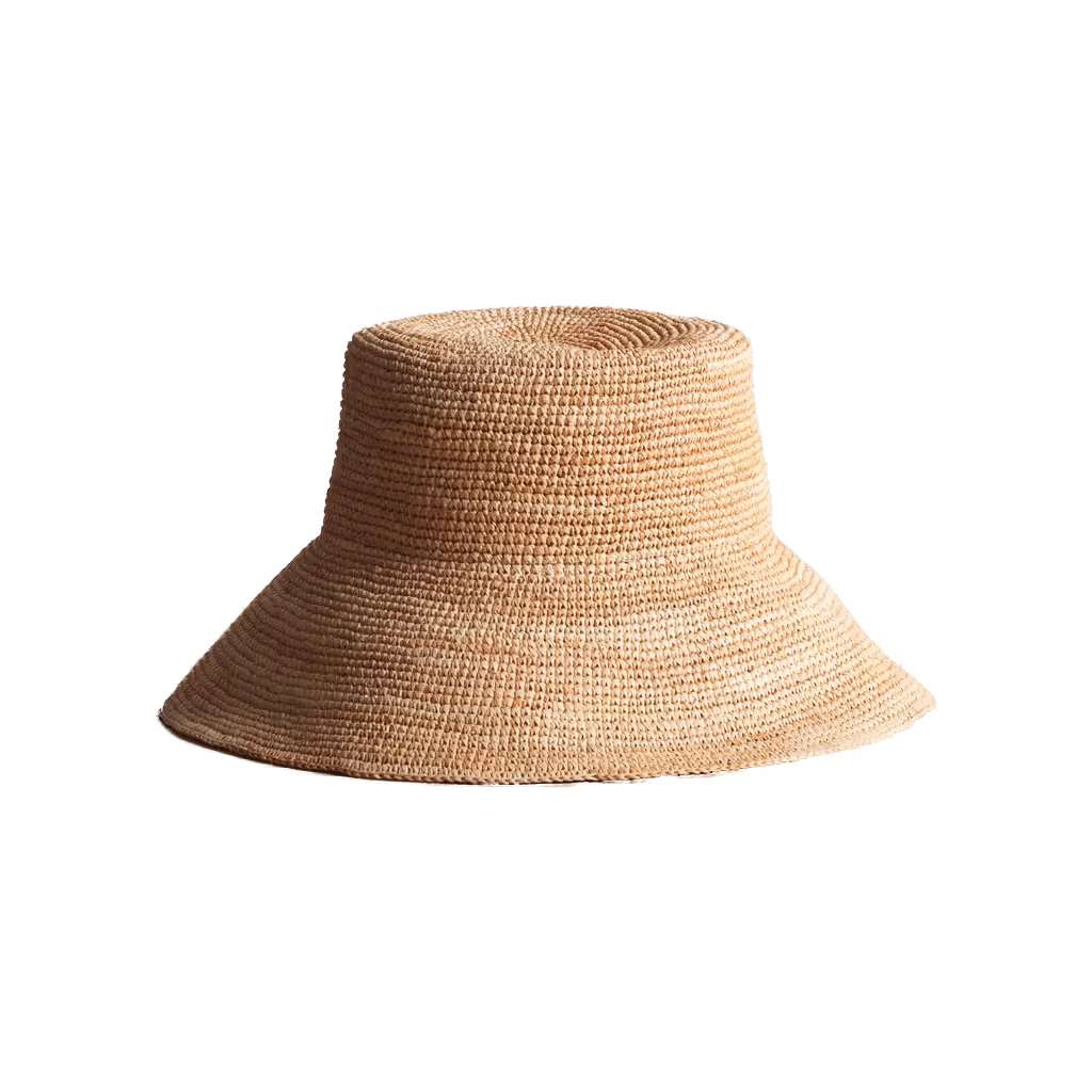 Light woven raffia bucket hat