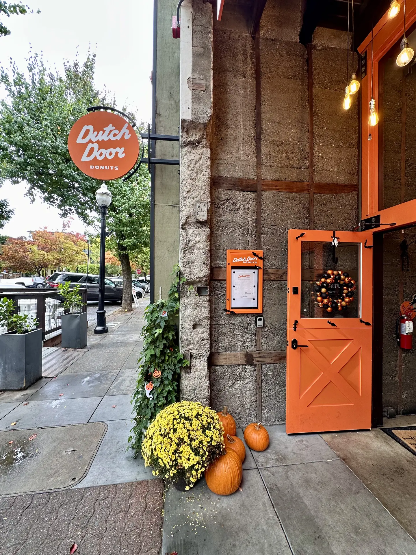 Entrance to donut shop