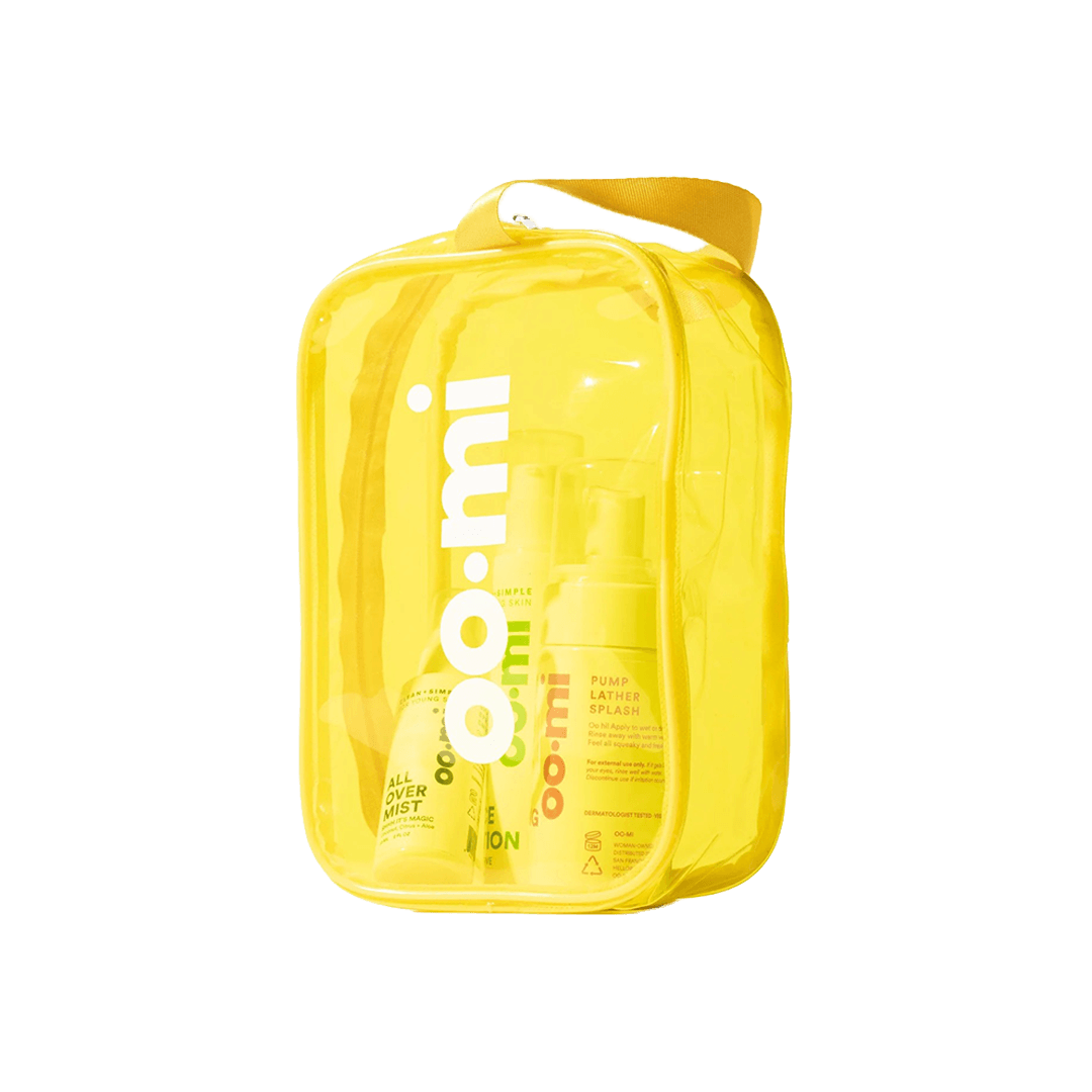 Facial Skincare Set with Neon Beauty Bag